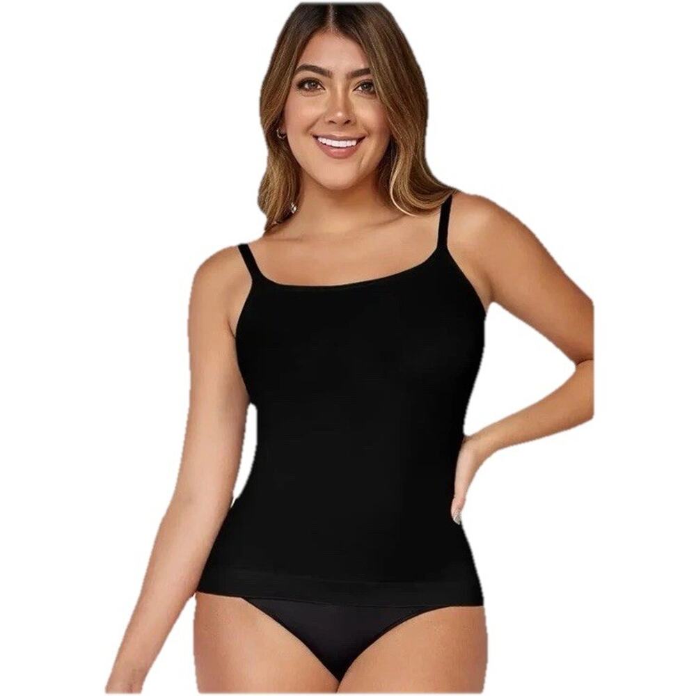 Curveez Women's Incredibly Slimming Black Camisole Top Style CUR3521 Size SMALL